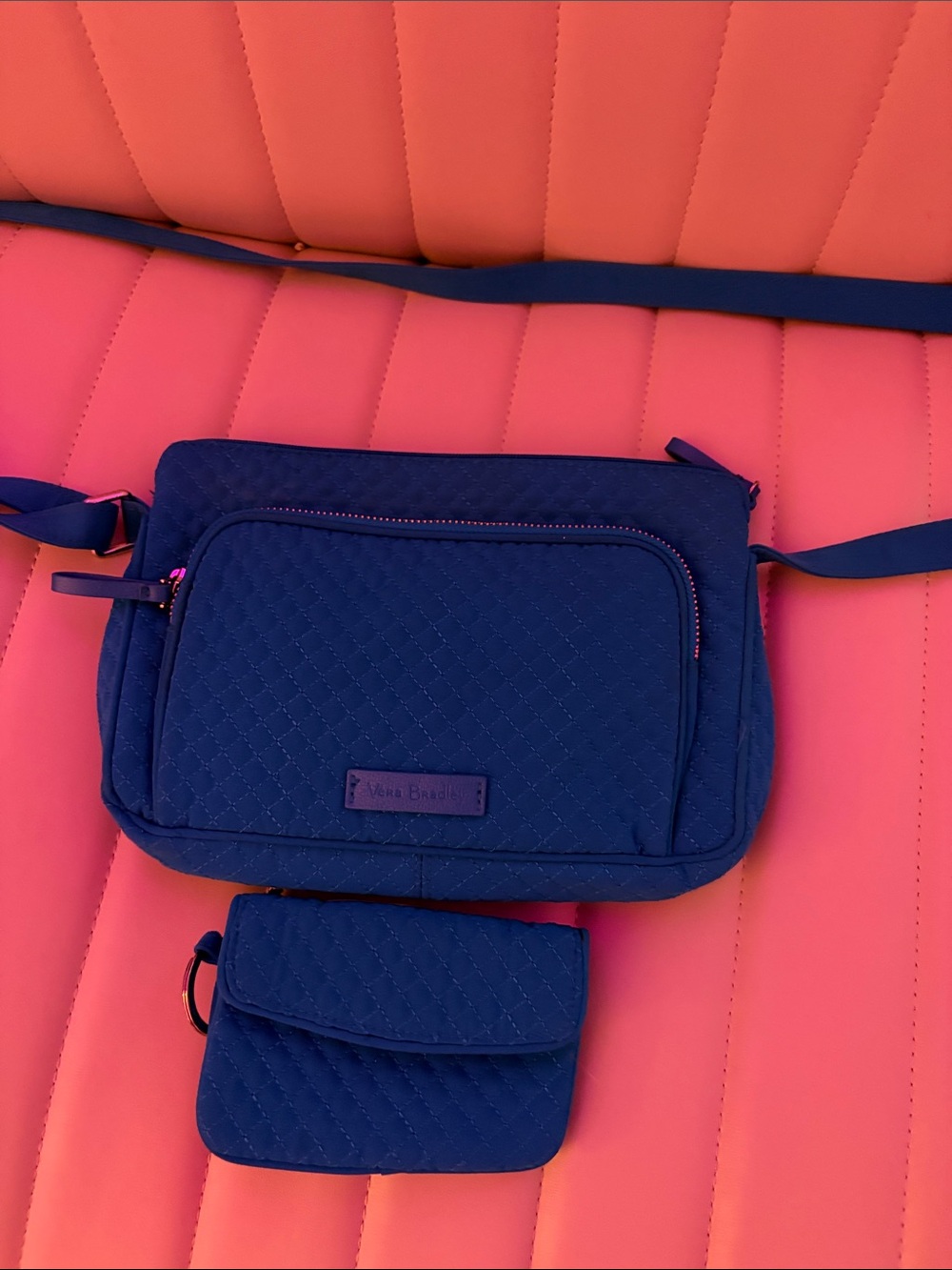 Quilted Navy Crossbody Bag with Detachable Pouch~ Vera Bradley